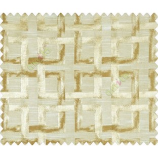 Square maze continuous design oil painting finish self design Brown Beige main curtain
